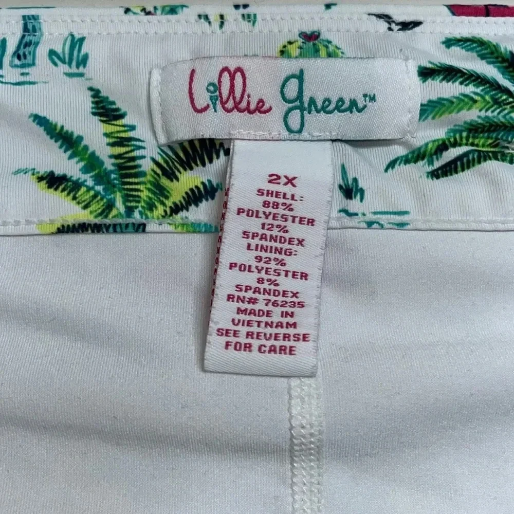 Imperfect Lillie Green tropical skort 2X palm trees cactus country club vacation